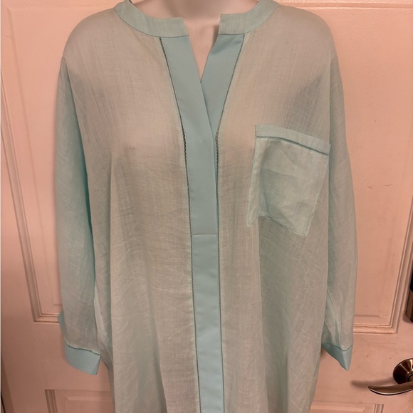 Elle Tahari  Teal Silk Tunic Sz XL - Picture 10 of 11